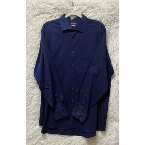 Van Heusen, Navy Flex Stretch L/S, Size 17 1/2-34/35